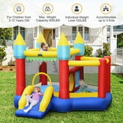 Spaco Inflatable Bounce Slide Jumping Castle Without Blower, Jumping Castle Family Backyard Bouncy Castle, Durable Sewn with Extra Thick Material, Idea for Kids