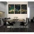 thumbnail image 2 of 3pcs Moon Celestial Wall Art Fantasy Starry Sky Posters Prints Clouds and stars Painting Pictures Vintage Forest Landscape Nature Canvas Wall Decor for Bedroom, Living Room Unframed, 2 of 6