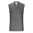 thumbnail image 4 of UQJfacai Sleeveless Shirts for Men Distressed Washed Tank Tops Henley Button Down V Neck Shirt Vintage Solid Tee Tops with Pocket M-3XL, 4 of 6