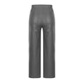 thumbnail image 5 of Leather Pants for Women 2026 Trendy Elastic High Waist Wide Straight Leg Casual Loose Leather Pants Slacks with Pockets, 5 of 8