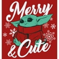 thumbnail image 2 of Junior's Star Wars: The Mandalorian Christmas The Child Merry and Cute Graphic Tee Red 2X Large, 2 of 3