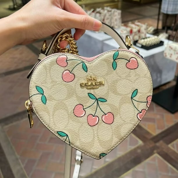 corazón coach bolsas de mujer C5118 C5119 Bolso De Cadena De Cuero En Forma De Corazón Hombro Único Bandolera