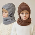 thumbnail image 2 of TELOLY 2 Pcs Baby Hats,Cute Baby Beanie,Dopamine Style Hat Scarf Set,Dark Grey,Light Grey, 2 of 2