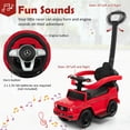 thumbnail image 2 of Lowestbest Toddler Push Car, Kids Ride On Push Car,3-In-1 Kids Ride on Mercedes Benz G350 Push Car with Canopy,Red, 2 of 11