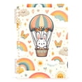 thumbnail image 2 of Bunnies Hot Air Balloons and Rainbows Ring Binder Notebook Journey Note Diary College Ruled Spiral Notebook Study Loose Leaf Paper A5 60 Pages, 2 of 8
