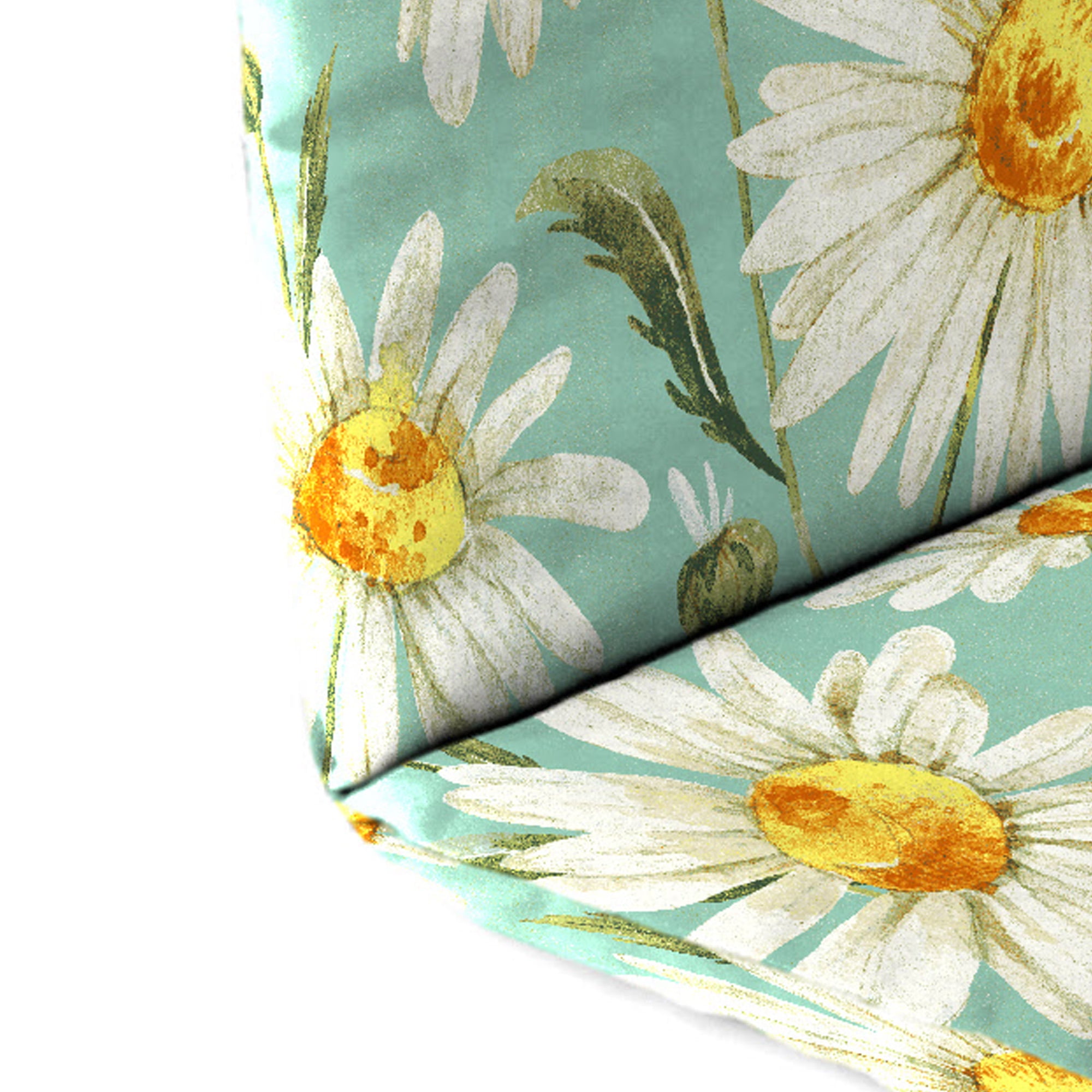 Jordan Manufacturing 49" x 20.5" Daphne Iceberg Aqua Floral Rectangular Outdoor Adirondack Chair Cushion with Back Strap