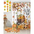thumbnail image 3 of Fall Thanksgiving Shower Curtain Set ，Waterproof Fabric Shower Curtains Leaves Gnome Pumpkin Squirrel Shower Curtains for Bathroom,Bathroom Decor 36"x78", 3 of 7