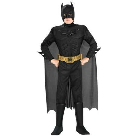 Deluxe Adult Batman Costume Muscle Chest - Batman The Dark Knight Rises Deluxe Muscle Chest Child Halloween Costume, Small (4-6)