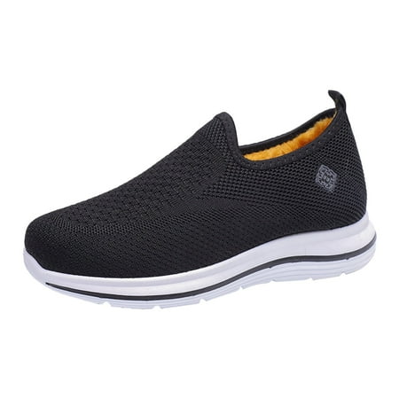 Siilsaa Slip On Sneakers Women Slip On Shoes Ladies Flat Comfy Casual Loafers Trainers Sneakers Black 8