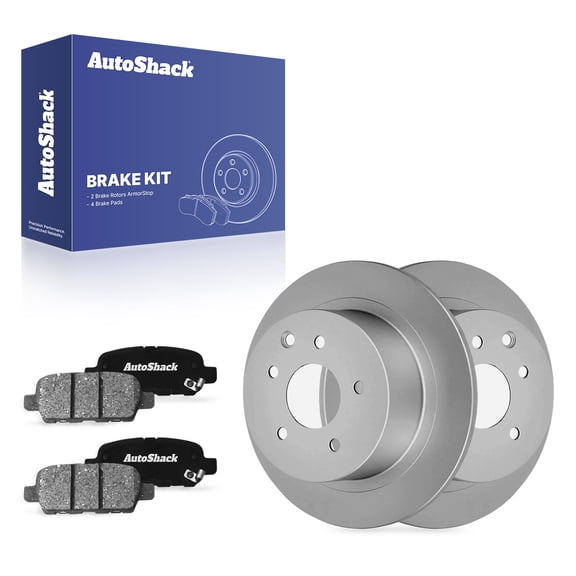 AutoShack Rear Solid Coated Brake Rotors   Ceramic Pads 6-PC Brake Kit Replacement for 2007-2009 Nissan Altima 2007-2012 Nissan Sentra ArmorStop 11.48" (291.6 mm)