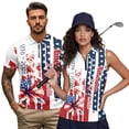 thumbnail image 2 of Aplkyhs 250th Anniversary Flower Matching Couple Golf Shirts Mens Hawaiian Shirt Golf Accessories for Men Mens Shirts Casual Soft and Comfortable for Hiking Running Gym, 2 of 6