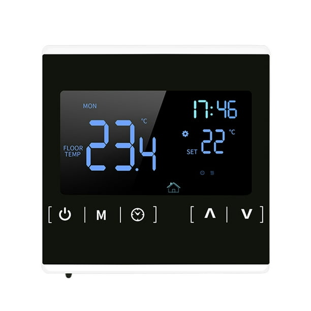 Thermorégulateur de Chauffage de l'Eau Thermostat à Écran Tactile Intelligent LCD pour Système de Chauffage au Sol Électrique Programmable à la Maison AC 85- Régulateur de Température