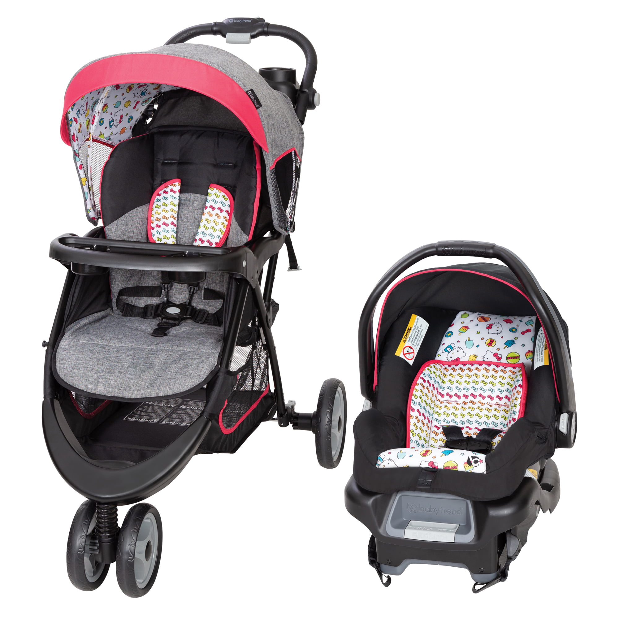 hello kitty car seat and stroller set