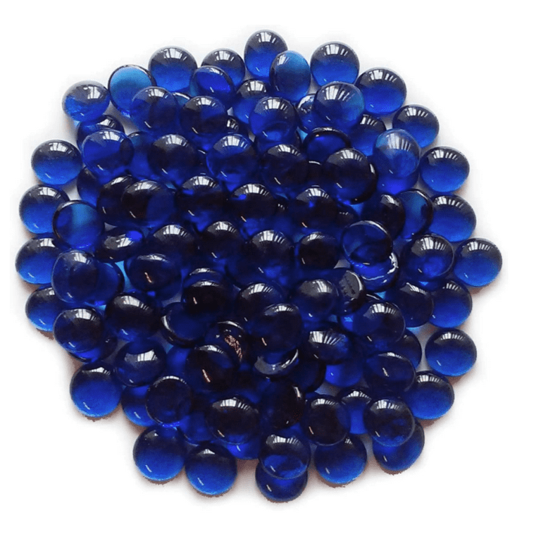 Vase Filler - Marbles for Vases - Blue Accent Gems, Glass Pebbles 10 oz.  Bags - 9 Bags
