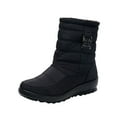 thumbnail image 2 of Wavsuf Winter Boots for Women Wide Short Ankle-High Waterproof Chunky Slip Resistant Black Shoes Size 40, 2 of 5