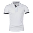 thumbnail image 5 of Muscularfit T Shirts for Man Ringer Work Shirts Polo Shirts Oversized Shirt Collared Short Sleeve White Mens Summer Shirts,L, 5 of 8