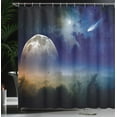 thumbnail image 4 of Ambesonne Outer Space Shower Curtain, Clouds Full Moon, 69"Wx70"L, Blue Yellow, 4 of 5