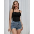 thumbnail image 2 of Charmo Women's Rib Knit Crop Cami Built-in Bra Tank Tops Going Out Tops for Lady, 2 of 6