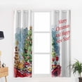 thumbnail image 5 of Christmas Blackout Curtains | Light Blocking Print Window Curtains, Watercolor Xmas Tree Dessert Snowflake Thermal Insulated Window Drapes for Living Room Kitchen Cafe (2 Panels, 104"W x 45"L), 5 of 7