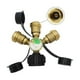 thumbnail image 2 of 3 Way Propane Splitter with Gauge and Shut-Off Valve, 3 Y Propane Gas Splitter, Propane LP Tank Tee Gauge Adapter, 2 of 5
