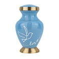 thumbnail image 7 of Trupoint Memorials Modern Love Light Blue Small Keepsake Urns for Human Ashes - Set of 4 - with Velvet Bags, 7 of 7