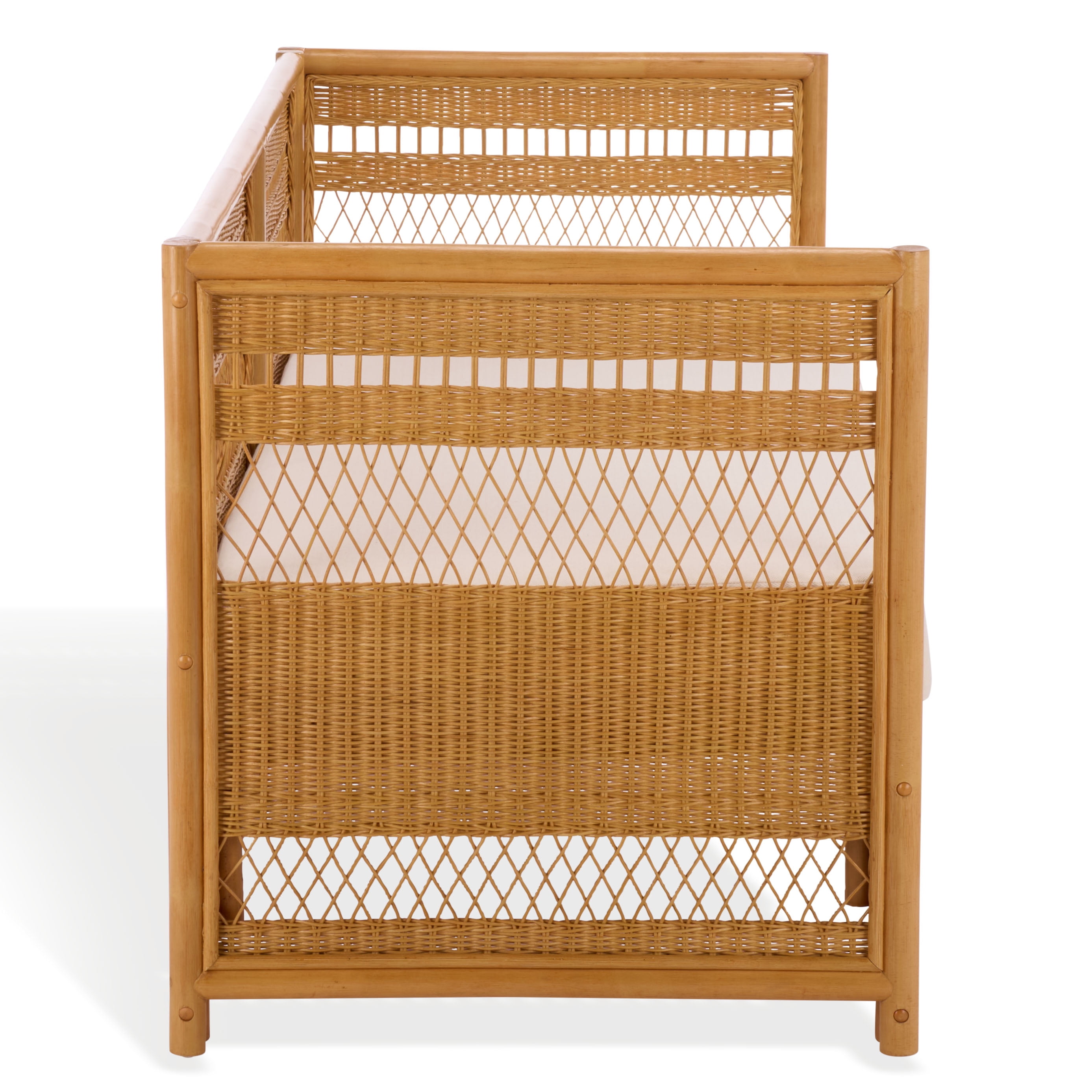 Safavieh Couture Shawnee Rattan and Wood Loveseat, Natural