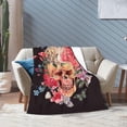 thumbnail image 4 of Rose and Skull Throw Blanket Soft Fleece Blankets Plush Comfy Microfiber Throws Decor for Home Bed Couch Living Room Sofa Cozy Warm Gifts for Women Boys Girls 50" X 60" Lightweight, 4 of 6