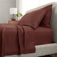 thumbnail image 2 of CARILOHA Aloha Soft 100% Viscose from Bamboo Sheets - 4-Piece Queen Sheet Set - OEKO-TEX Standard 100 - Maroon Sunset, 2 of 8