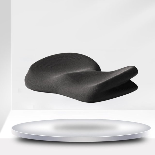 Cojín de asiento de espuma viscoelástica Soledad extraíble con cremallera negro