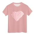thumbnail image 1 of PMVFHDE T-Shirts pour Filles Coupe Ample T-Shirts Mignons pour Filles Manches Courtes Hauts Graphiques pour Filles Hauts Mignons T-Shirts Manches Courtes pour Filles Hauts d'Été pour Enfants T-Shirts Col Rond 3 13 Ans Rose, 10-11 Ans, 1 of 7