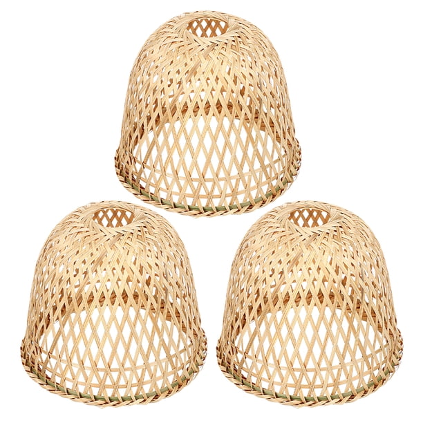 ColoMX 3 lámparas colgantes de mimbre retro, hechas a mano, de bambú, estilo natural, para pasillos y rincones acogedores.