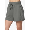 thumbnail image 6 of TheMogan Women's PLUS Cotton Terry Long Sleeve Oversized Top & Drawstring Shorts SET, 6 of 7