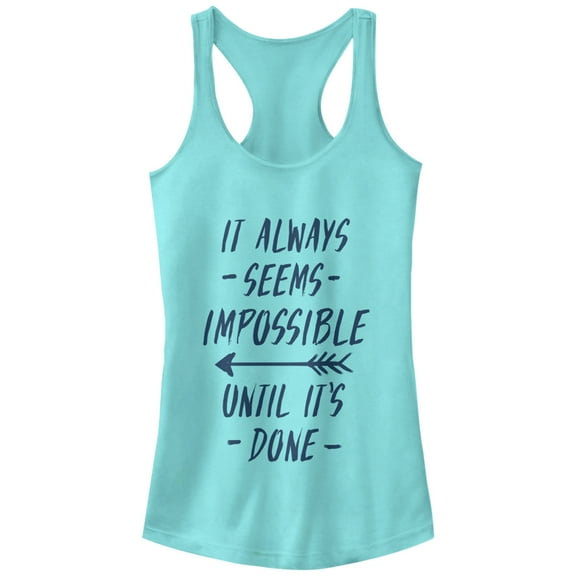 Junior's CHIN UP Seems Impossible Until It's Done  Racerback Tank Top Cancun X Large