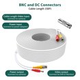 thumbnail image 4 of FITE ON 150FT White BNC Video Cable for CCTV, DVR, Surveillance System, with PVC-45P Molding Lower Resistivity Gold-Plated for CCTV Security Camera, Transmitting Video Signals, 4 of 5