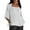 White, variant on ManxiVoo Women's Square Neck 3/4 Sleeve Top Breathable Cotton Blend Solid Color Casual Shirt Relaxed Fit Modern Tops L Size Blue