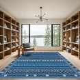 thumbnail image 2 of ODIKA 6'x9' Machine Washable Non-Slip Area Rug, Oriental Navy Blue High Traffic Rug, Blue, 1076297, 2 of 7