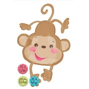 Anagram International 40" Personalize Fisher Price Monkey Baby Shower Jungle Safari Theme Foil Balloon