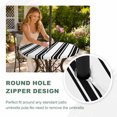 thumbnail image 4 of Round Outdoor Tablecloth with Umbrella Hole and Zipper, Black Striped Tablecloth with Elastic Waterproof, Farmhouse Aesthetic Modern Stripes Patio Table Covers for 36" - 44" Picnic Pool Tables, 4 of 9