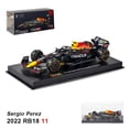 thumbnail image 1 of Bburago-casco de conductor versión 2022, modelo de coche de aleación fundida a presión, RB18 #1 Max Verstappen #11, fórmula F1 estática, 1:43 Fivean unisex, 1 of 2