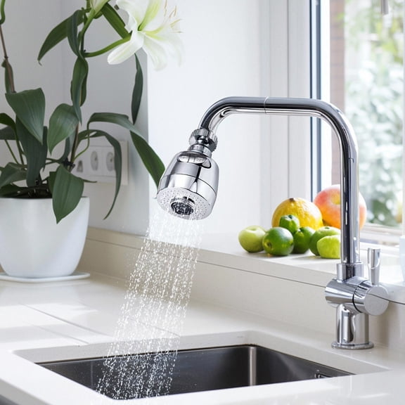 2-in-1 Kitchen Faucet Extender with Water Filter, Stainless Steel Swivel Spout & Purifier, Easy Install Improves Taste & Odor, Fits Standard Faucets for Home RV Travel