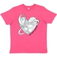 thumbnail image 3 of Inktastic Lung Cancer Awareness White Ribbon Around Heart Youth T-Shirt, 3 of 5