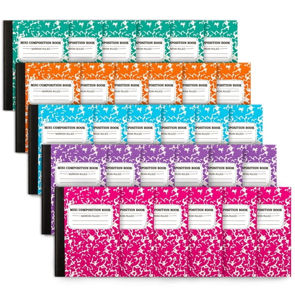 Cuaderno de composición Feela Mini, 30 unidades, 5 colores pastel