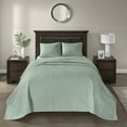 thumbnail image 5 of Regency Heights Quebec 3 Piece Bedspread Set Lightweight Reversible Bedding Set, Full, Seafoam, 5 of 13