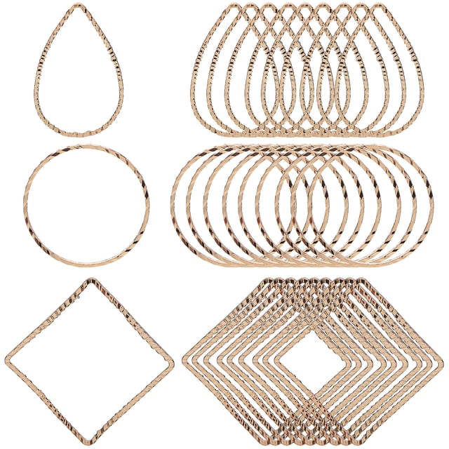 SHISUYAN 30pcs Geometric Figure Earring Hoops Earrings Findings Craft Earring Making Accessories