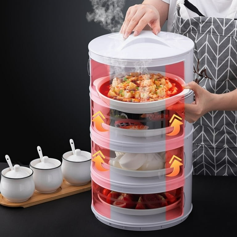 Stackable Food Insulation Dish Cover Kitchen Leftover Storage Box Container