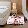 thumbnail image 2 of Valentine's Day Round Area Rug 7Ft Washable Circle Rugs for Dorm Laundry Room, Pink Romantic Gnomes Love Heart Black Plaid Non-Slip Carpet Floor Mats Indoor Outdoor Carpet Runner Aesthetic Home Decor, 2 of 8
