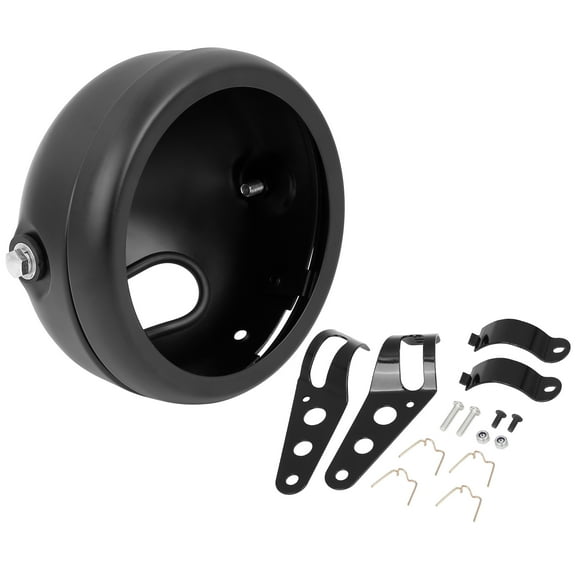 Unique Bargains 5.75 Inch Black Motorcycle Headlight Light Bracket Housing Replacement for Harley Davidson