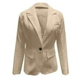 thumbnail image 5 of HAPIMO Women's Fashion Coat Lapel Button Shackets Fall Casual Lightweight Long Sleeve Blazer Outwear Pockets Winter Outfits Loose Workout Business Jackets Beige L, 5 of 5