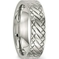 thumbnail image 4 of Stainless Steel Polished And Textured Criss Cross Design 6mm Band (Size 9.5) Made In China sr495-9.5, 4 of 5