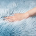 thumbnail image 4 of Soft Fluffy Faux Sheepskin Fur Area Rug, Home Decorative Indoor Floor Mat, Rectangle Light Blue, 2.2 x 6 Feet, 4 of 4